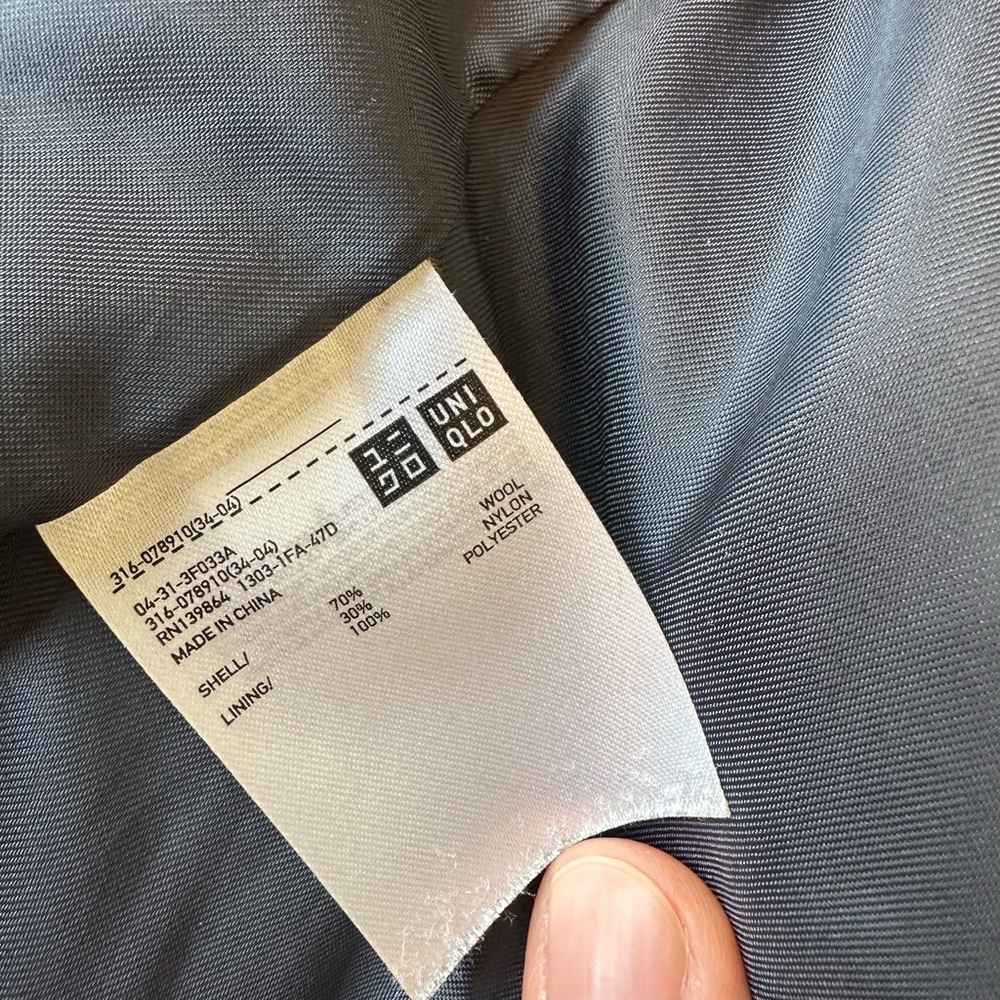 Uniqlo Men's Dark Gray Trench Coat View 5